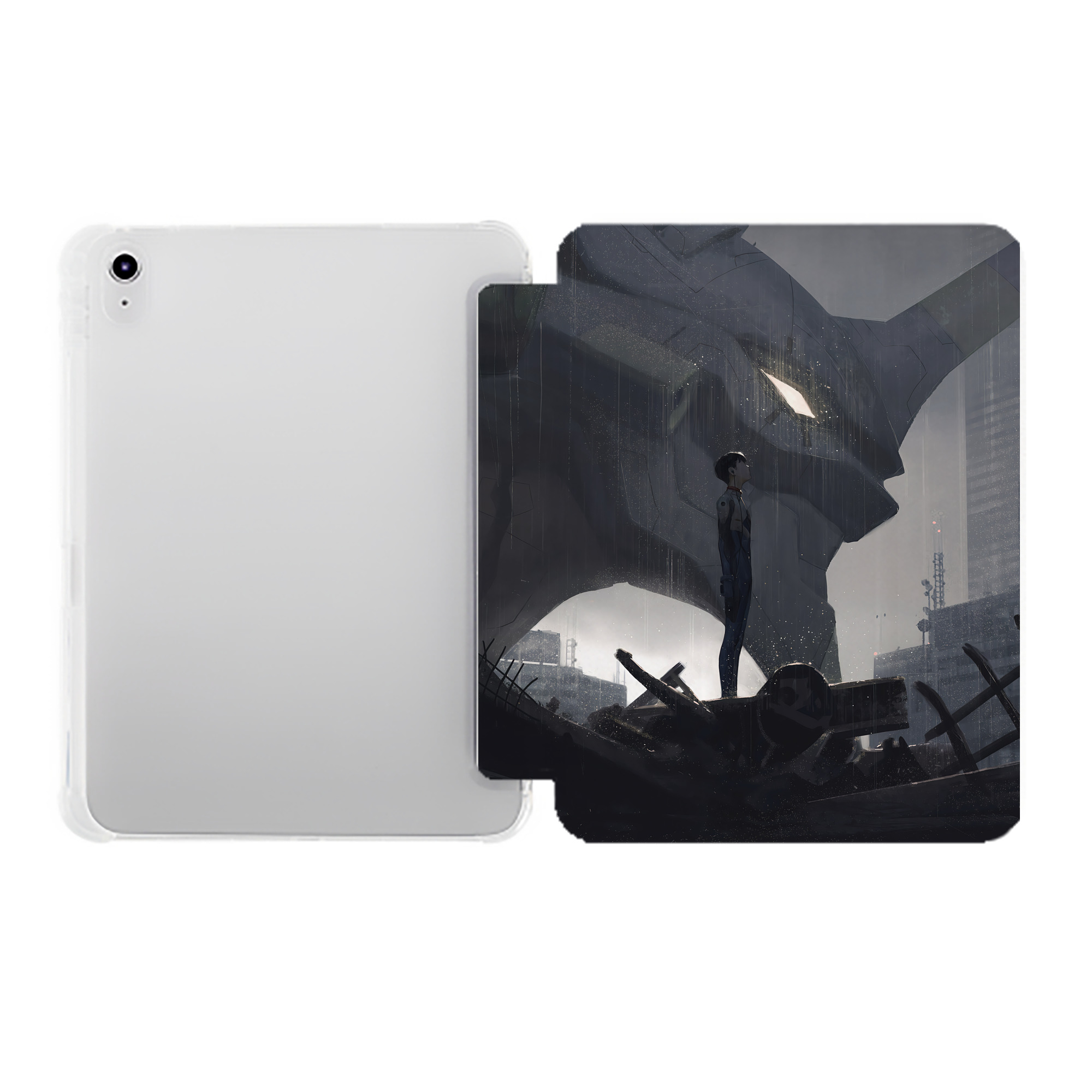（画像用） EVA 新世紀エヴァンゲリオン IPad ケース ペン収納付き 三つ折りスタンド PUレザー×シリコン 対応機種9.5/10.5/10.9インチ